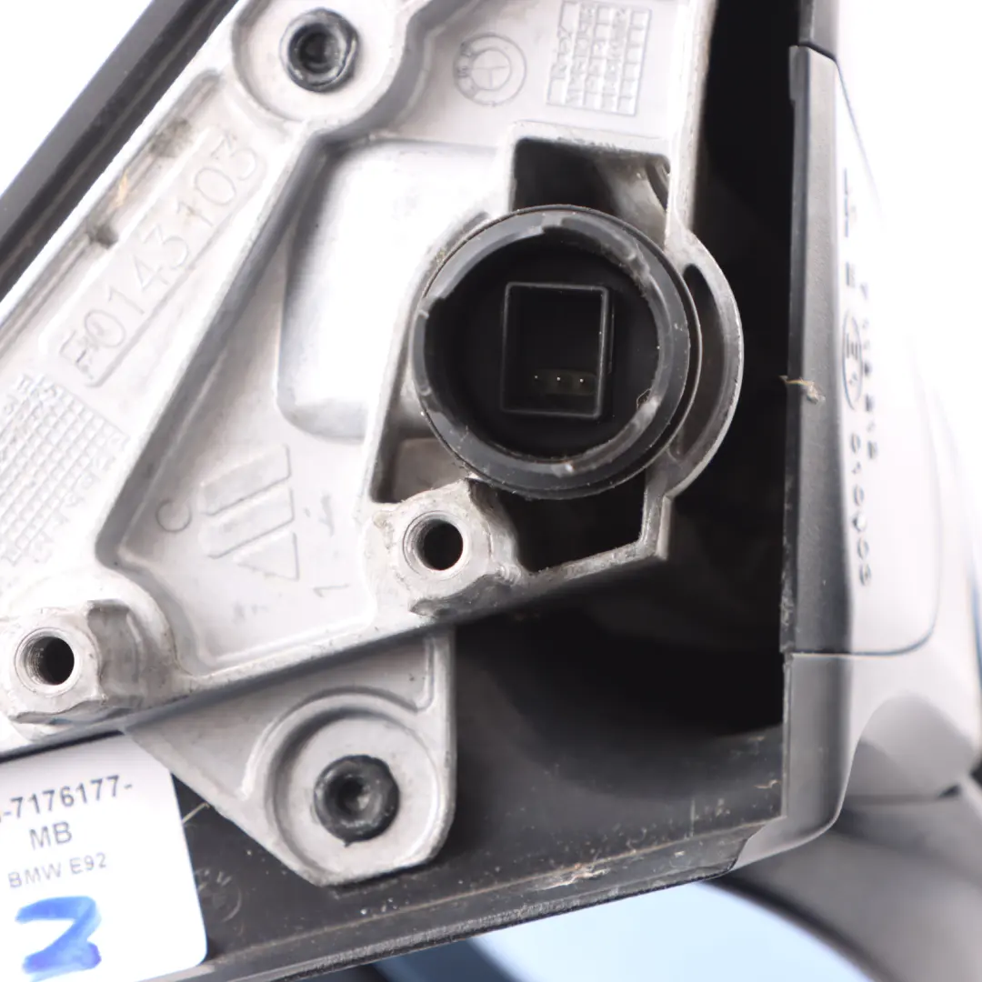 BMW E92 E93 Power Fold Left Heated Wing Mirror N/S Monacoblau Blue - SKU rhd-7176177-MB - Part number 7176177