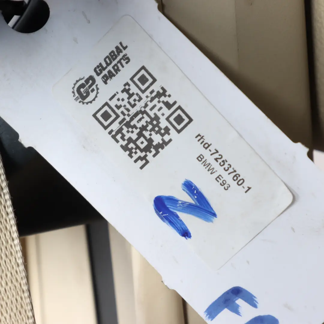 Front Seat Heated Creambeige Leather Right O/S Memory to BMW E93 LCI Convertible with Part number 7253760 BMW E93 LCI Convertible Front Seat Heated Creambeige Leather Right O/S Memory - SKU rhd-7253760-1 - Part number 7253760