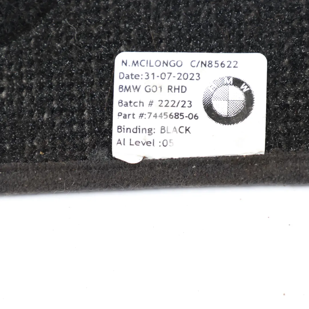 Velour Floor Mats Front Rear Black Mats Mat Covering Set to BMW X3 G01 with Part number 7445685 BMW X3 G01 Velour Floor Mats Front Rear Black Mats Mat Covering Set - SKU RHD-7445685 - Part number 7445685