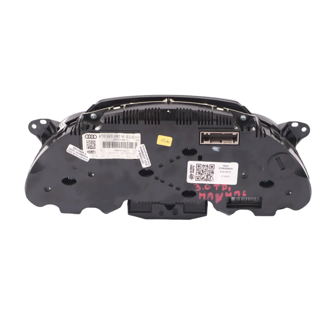 Instrument Cluster Speedo Clocks Manual to Audi A5 8T Diesel with Part number 8T0920980M Audi A5 8T Diesel Instrument Cluster Speedo Clocks Manual - SKU RHD-8T0920980M - Part number 8T0920980M