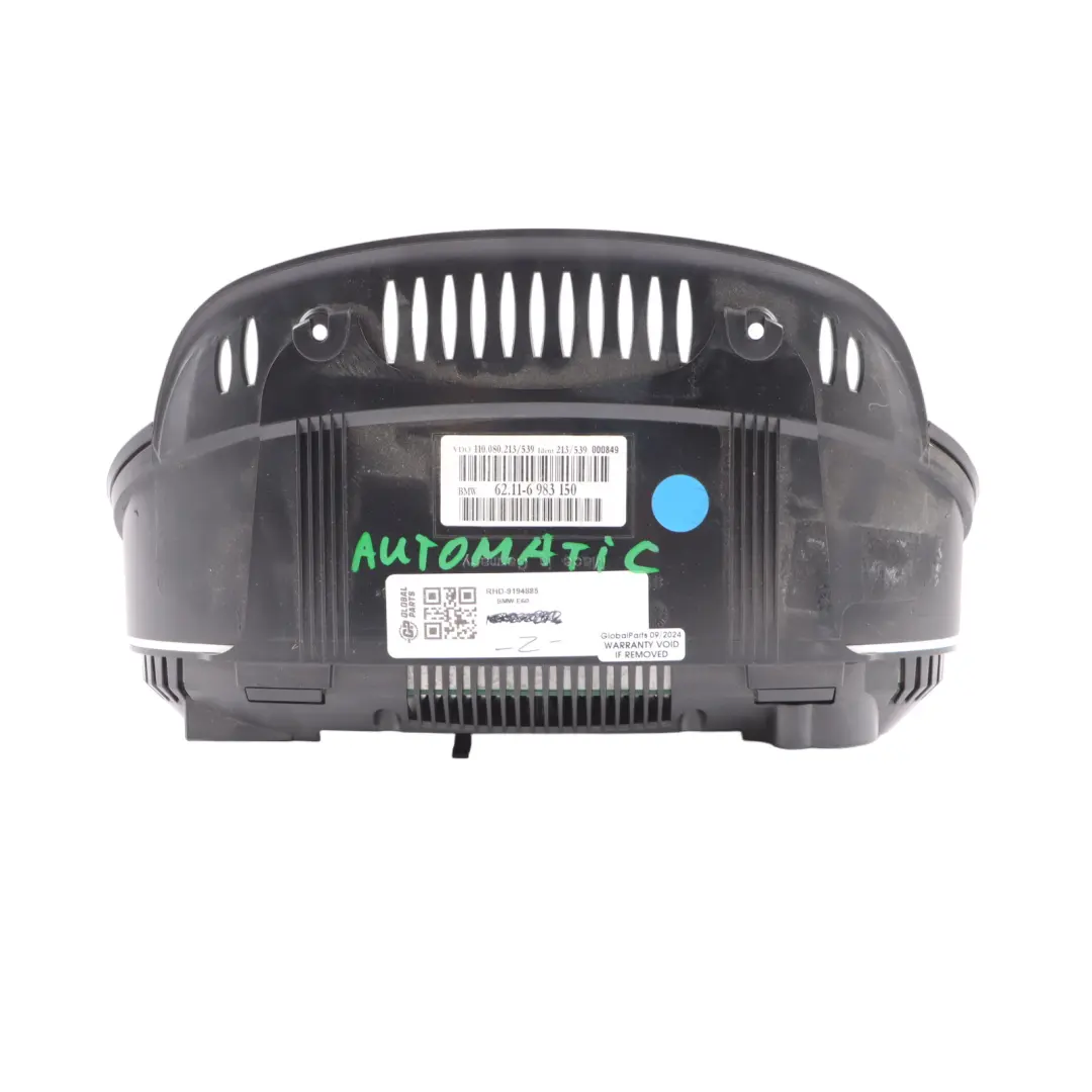 BMW E60 E61 Petrol Instrument Cluster Speedo Meter Clocks Automatic - SKU RHD-9194885 - Part number 9194885