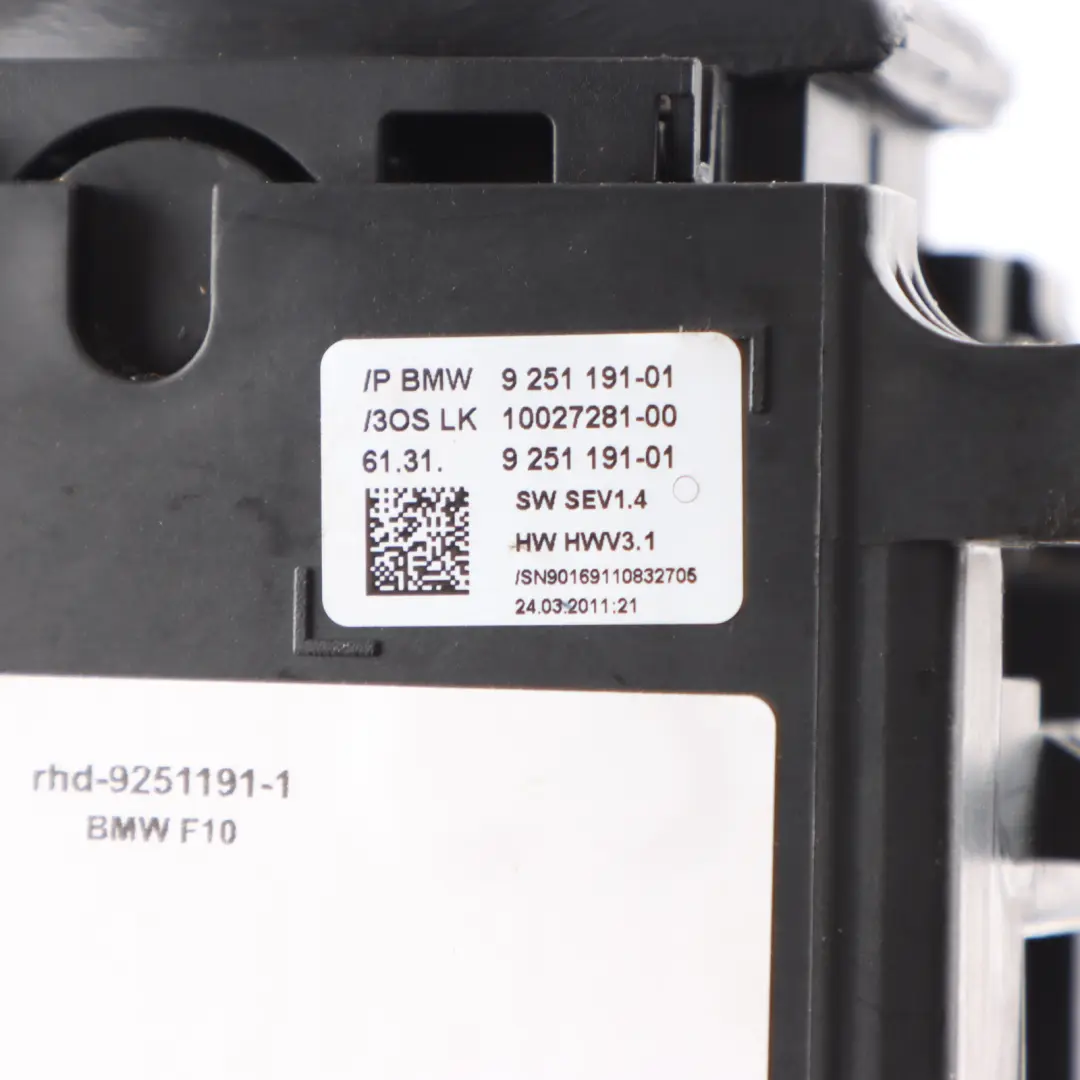 Lever BMW F12 F25 F10 F26 Gear Selector Switch Automatic Transmission to with Part number 9251191 Lever BMW F12 F25 F10 F26 Gear Selector Switch Automatic Transmission - SKU RHD-9251191-1 - Part number 9251191
