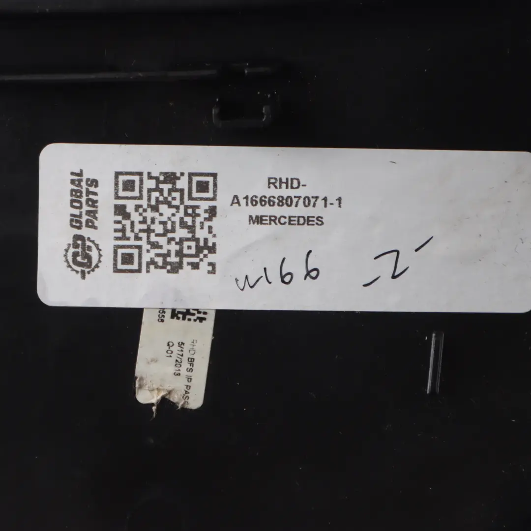 Dashboard Trim Left N/S Strip Aluminium to Mercedes ML W166 with Part number A1666807071 Mercedes ML W166 Dashboard Trim Left N/S Strip Aluminium - SKU RHD-A1666807071-1 - Part number A1666807071