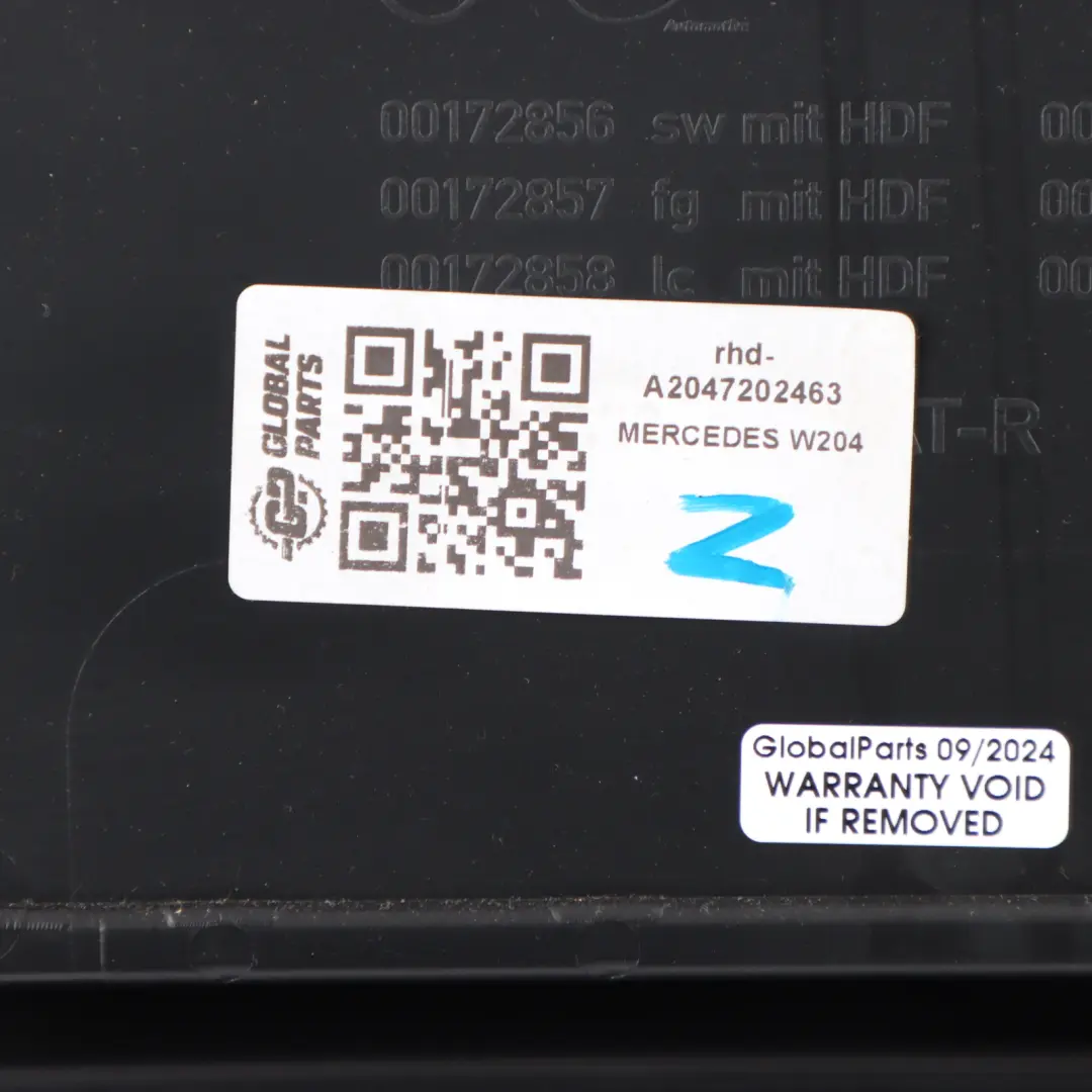 Door Card Front Right O/S Trim Panel Cover Black Cloth Fabric to Mercedes W204 with Part number A2047202463 Mercedes W204 Door Card Front Right O/S Trim Panel Cover Black Cloth Fabric - SKU rhd-A2047202463 - Part number A2047202463