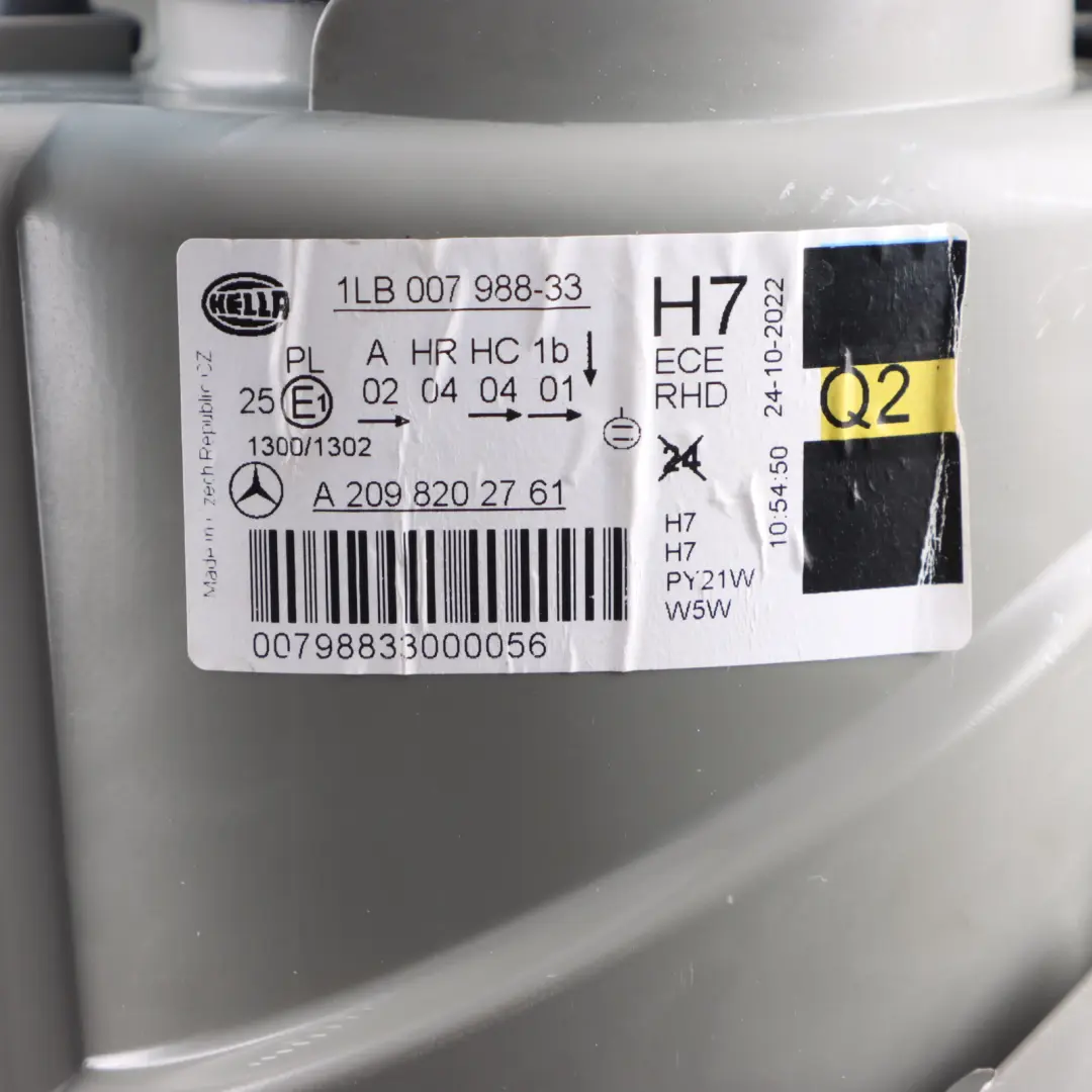 Headlight Headlamp Lamp Front Left N/S to Mercedes C209 with Part number A2098202761 Mercedes C209 Headlight Headlamp Lamp Front Left N/S - SKU rhd-A2098202761 - Part number A2098202761