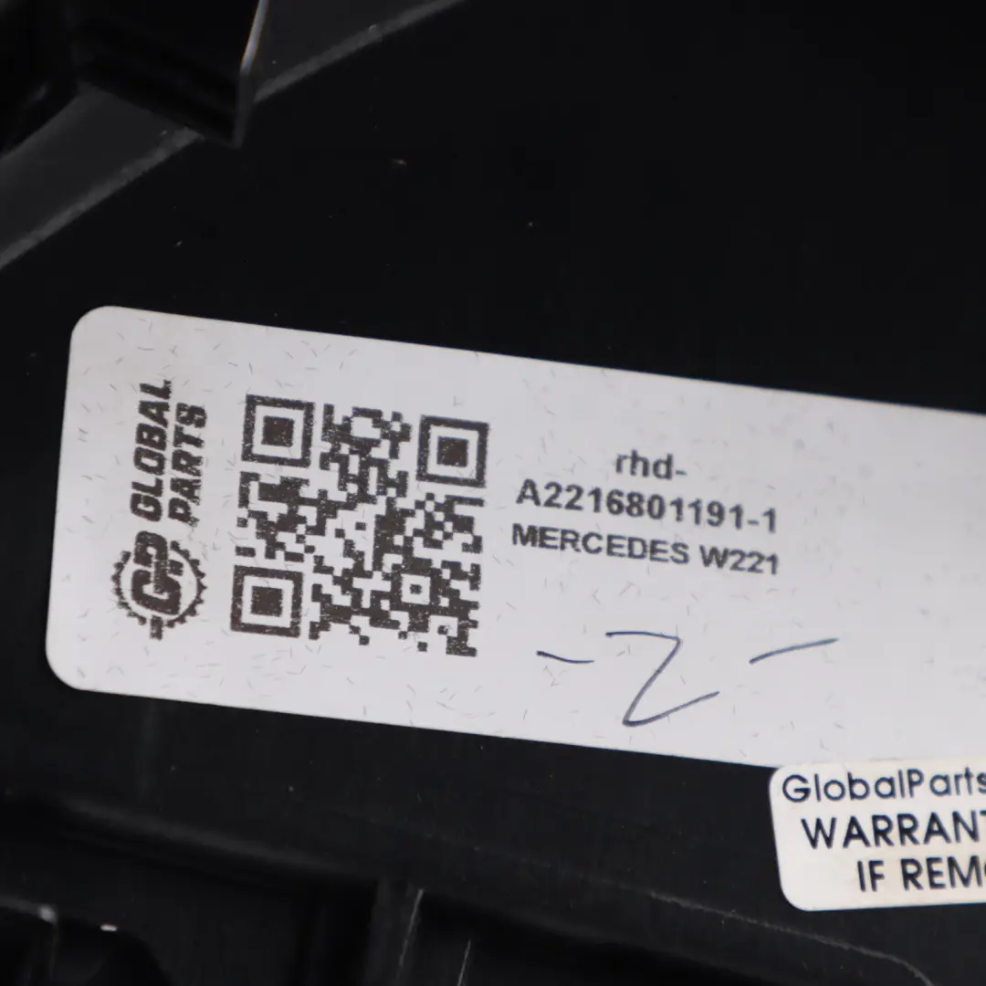 Mercedes W221 Glove Box Dashboard Storage Tray Glovebox Black - SKU rhd-A2216801191-1 - Part number A2216801191