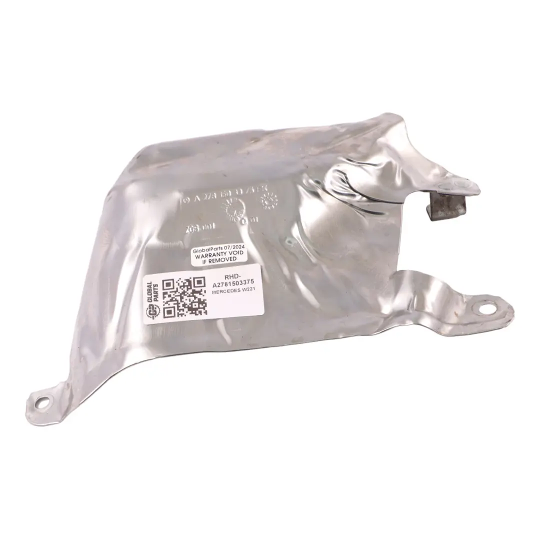 Heat Shield Mercedes C216 W221 W222 Starter Motor Heat Plate to Engine with Part number A2781503375 Engine Heat Shield Mercedes C216 W221 W222 Starter Motor Heat Plate - SKU RHD-A2781503375 - Part number A2781503375