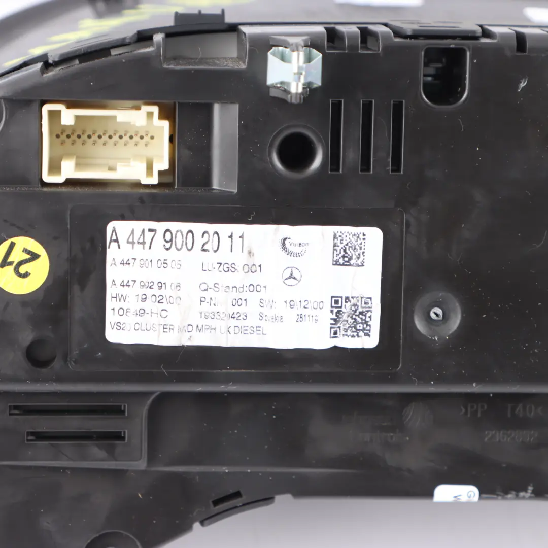 Instrument Cluster Diesel Speedo Clocks Meter Manual to Mercedes W447 with Part number A4479002011 Mercedes W447 Instrument Cluster Diesel Speedo Clocks Meter Manual - SKU RHD-A4479002011 - Part number A4479002011