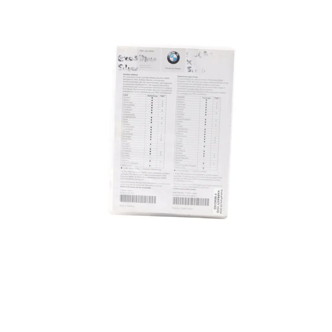 Disc Professional Navigation 2009-2 DVD Road Map Europe to BMW with Part number T1000-15641 BMW Disc Professional Navigation 2009-2 DVD Road Map Europe - SKU T1000-15641 - Part number T1000-15641