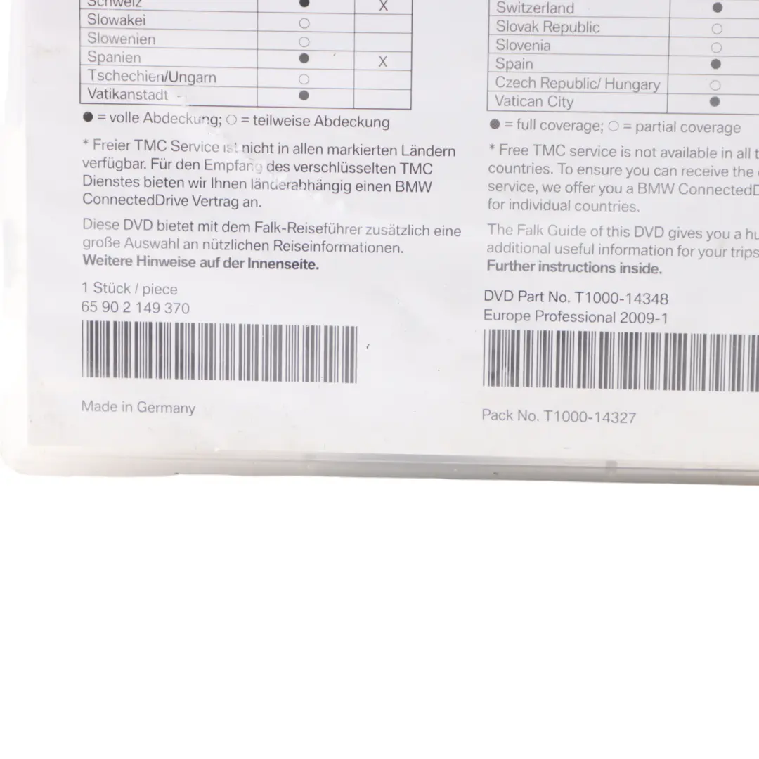 Disc Professional Navigation 2009-2 DVD Road Map Europe to BMW with Part number T1000-15641 BMW Disc Professional Navigation 2009-2 DVD Road Map Europe - SKU T1000-15641 - Part number T1000-15641