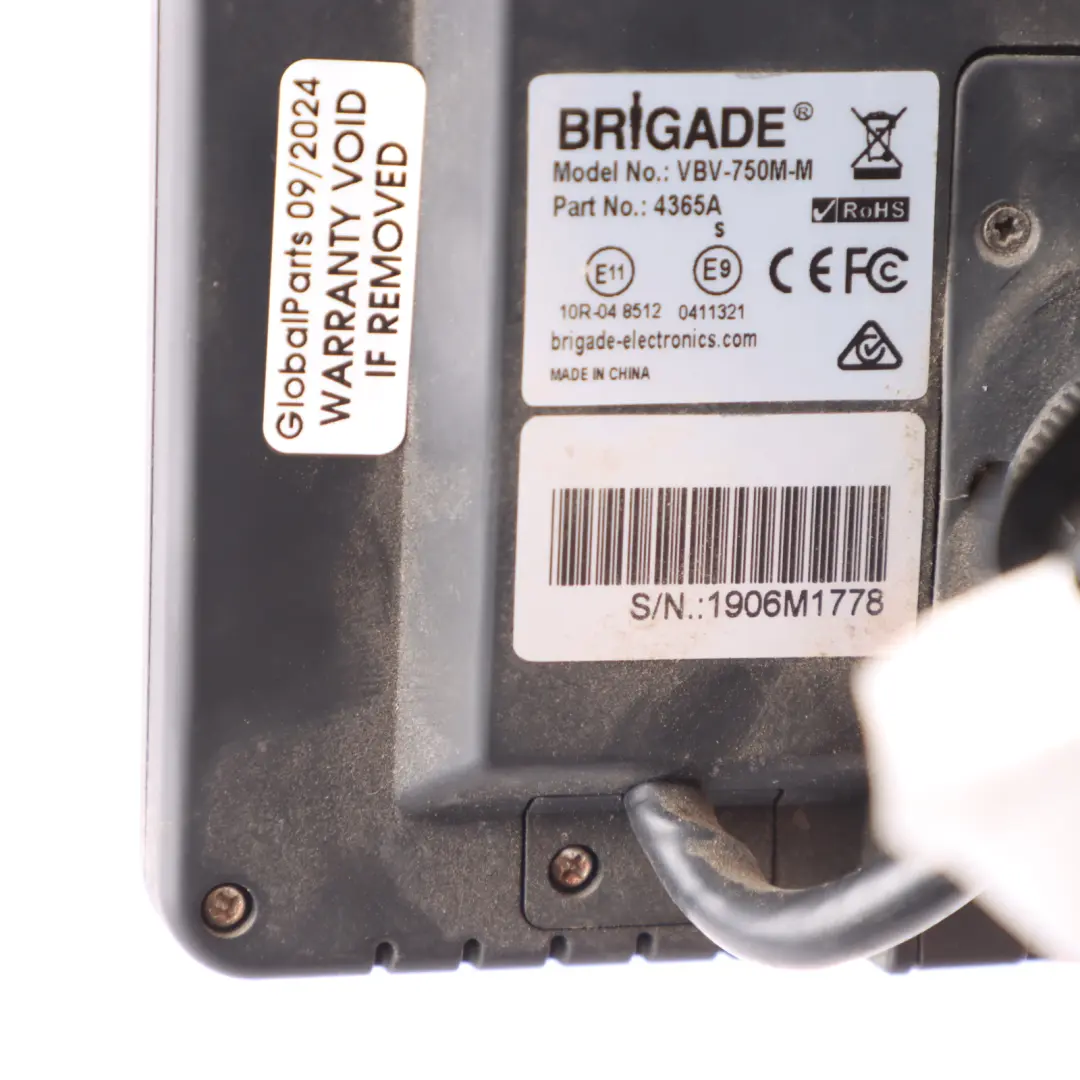 Brigade SELECT 5" LCD Reversing Screen Monitor Camera System to with Part number VBV-750M-M Brigade SELECT 5" LCD Reversing Screen Monitor Camera System - SKU VBV-750M-M - Part number VBV-750M-M