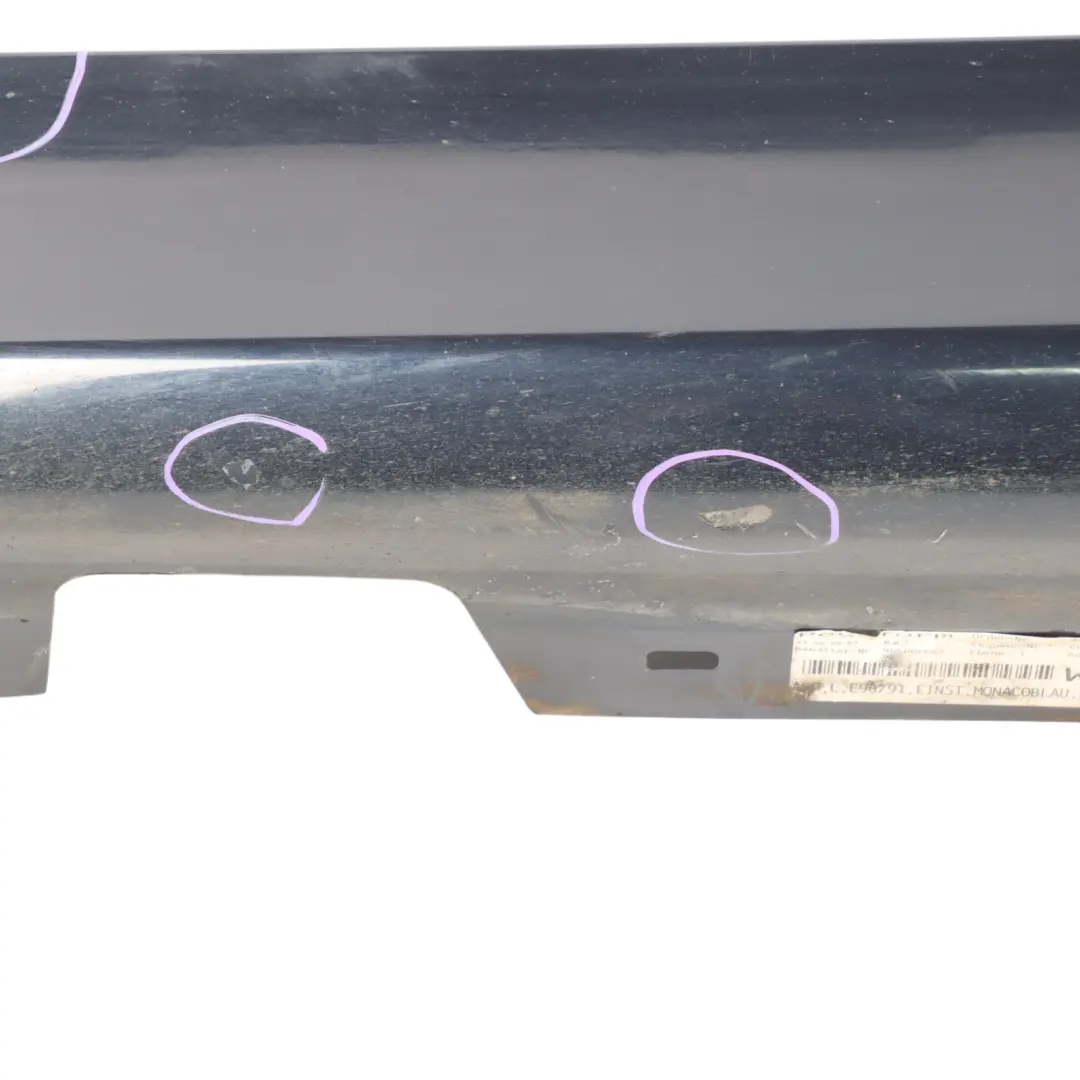 BMW E90 Sill Strip Side Skirt Left Panel N/S E91 Monacoblau Blue Metallic - A35 - SKU 0032951-MB1 - Part number 0032951