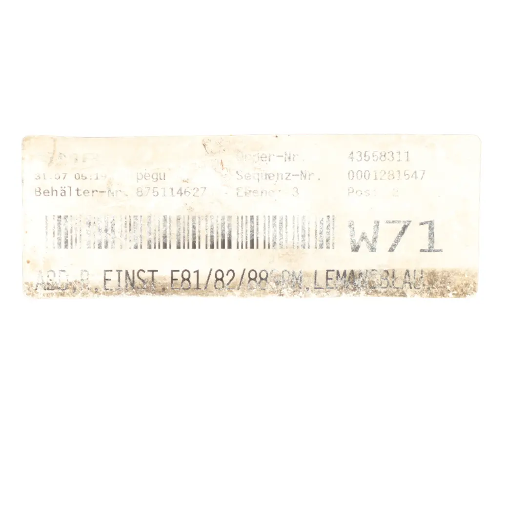 Sill Strip Skirt Right O/S Le Mans Blau Metallic - 381 to BMW E81 E82 E88 M Sport with Part number 0034732 BMW E81 E82 E88 M Sport Sill Strip Skirt Right O/S Le Mans Blau Metallic - 381 - SKU 0034732-LMB5 - Part number 0034732