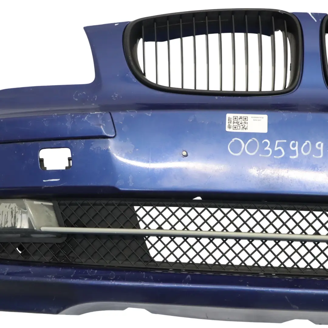BMW E81 E87 LCI Complete Front Bumper Trim PDC Montegoblau Montego Blue - A51 - SKU 0035909-MTB - Part number 0035909