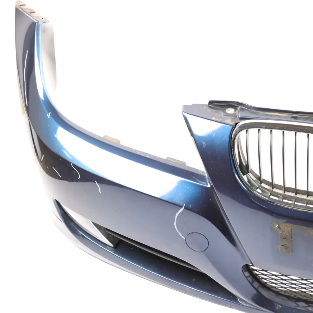 BMW E90 LCI Front Bumper Trim Panel Complete Tiefseeblau Deep Sea Blue - A76 - SKU 0036839-DSB - Part number 0036839