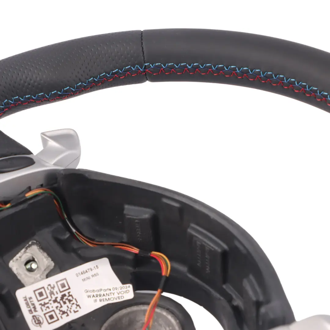 NUEVO Volante Cuero Negro 2 Radios Steptronic para Mini Cooper One R50 R53 con número de pieza 0146479 Mini Cooper One R50 R53 NUEVO Volante Cuero Negro 2 Radios Steptronic - SKU 0146479-15 - Número de pieza 0146479