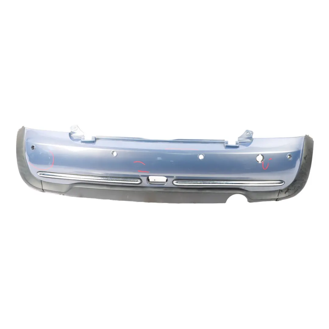 Bumper Cabrio Complete PDC Trim Panel Cool Blue Metallic - A27 to Mini R52 Rear with Part number 0309183 Mini R52 Rear Bumper Cabrio Complete PDC Trim Panel Cool Blue Metallic - A27 - SKU 0309183-COOL - Part number 0309183