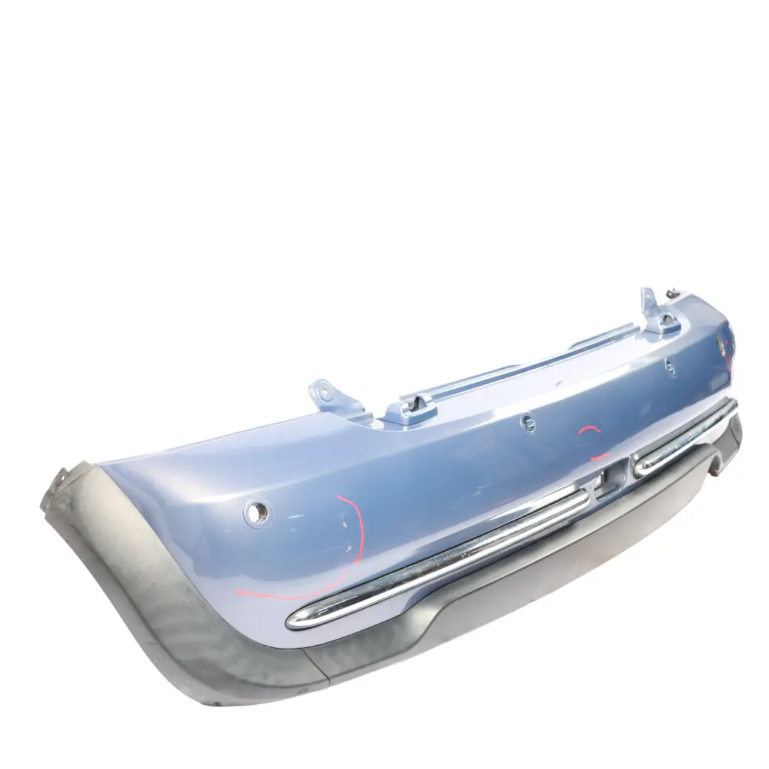 Bumper Cabrio Complete PDC Trim Panel Cool Blue Metallic - A27 to Mini R52 Rear with Part number 0309183 Mini R52 Rear Bumper Cabrio Complete PDC Trim Panel Cool Blue Metallic - A27 - SKU 0309183-COOL - Part number 0309183
