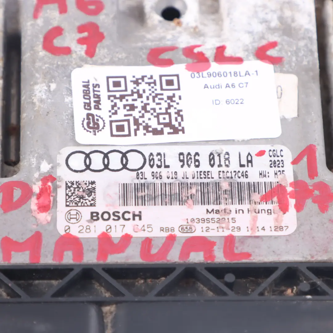 Audi A6 C7 2.0 TDI CGLC 177HP Unité moteur ECU Kit 2 Clés d'allumage - SKU 03L906018LA-1 - Numéro de pièce 03L906018LA