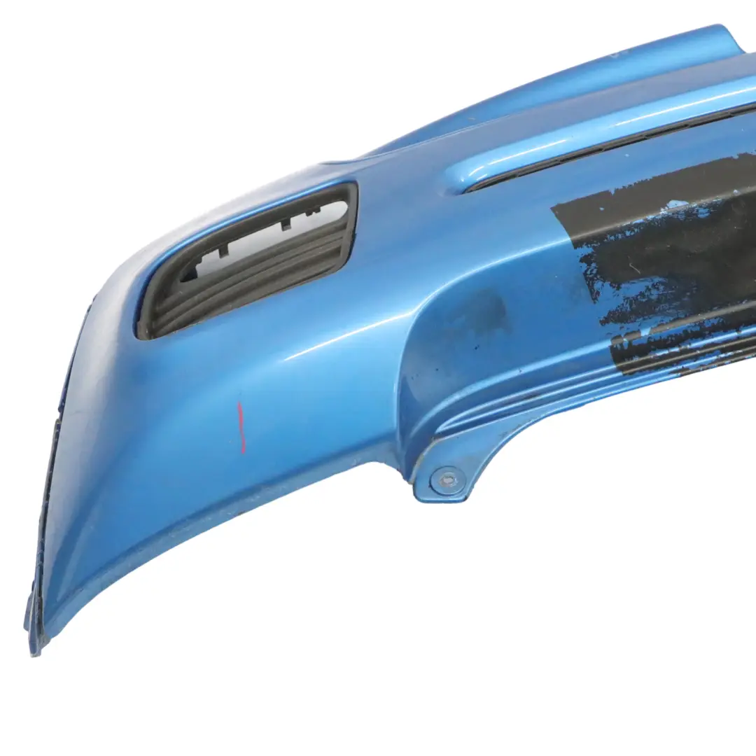 Bumper Trim JCW Lightning Blue Metallic - A63 to Mini R56 R57 Rear with Part number 0404110 Mini R56 R57 Rear Bumper Trim JCW Lightning Blue Metallic - A63 - SKU 0404110-LB1 - Part number 0404110