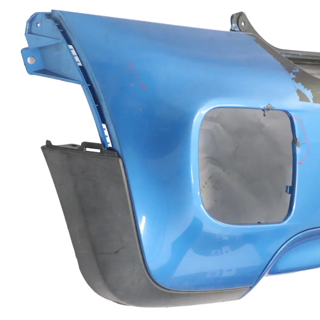 hintere Stoßstangenverkleidung JCW Lightning Blue Metallic - A63 für Mini R56 R57 mit Teilenummer 0404110 Mini R56 R57 hintere Stoßstangenverkleidung JCW Lightning Blue Metallic - A63 - SKU 0404110-LB1 - Teilenummer 0404110