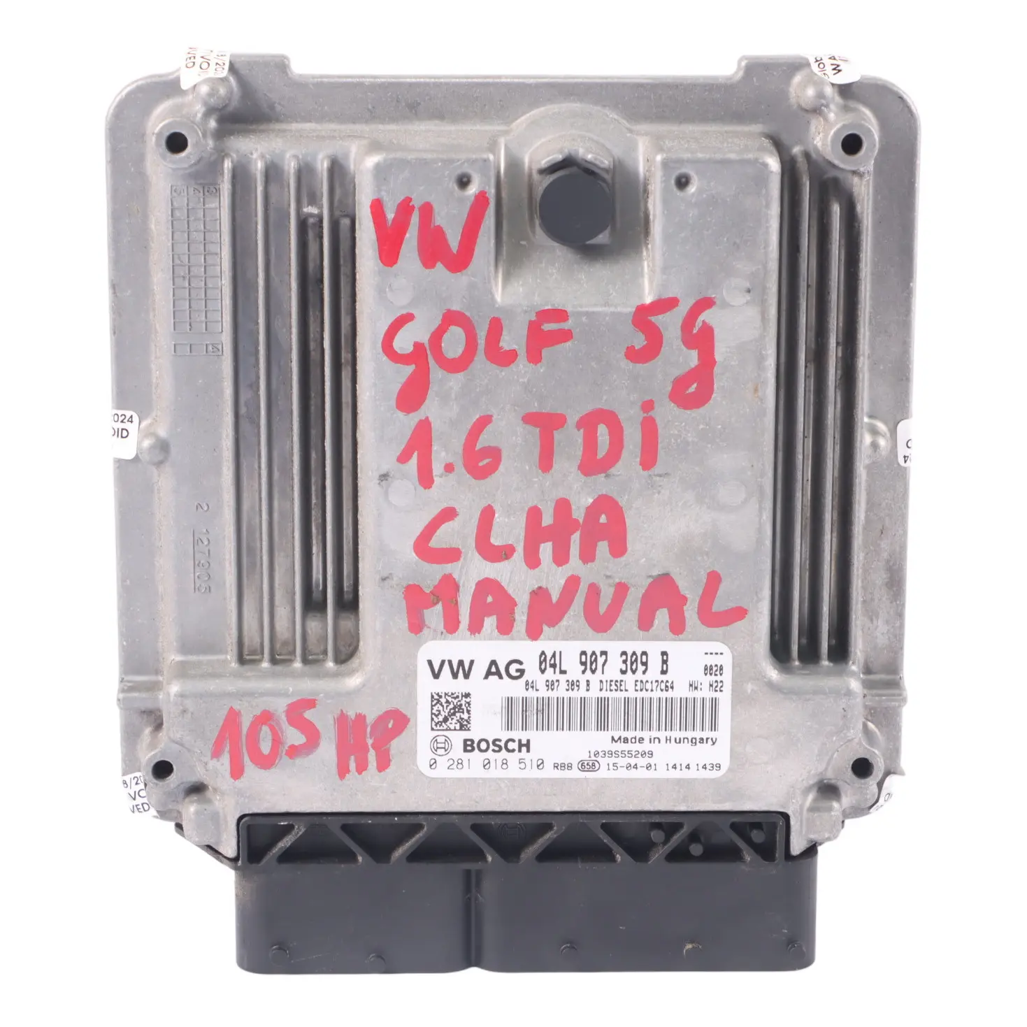 Volkswagen Golf Mk7 1.6 TDI CLHA Engine Control Unit ECU 04L907309B Manual
