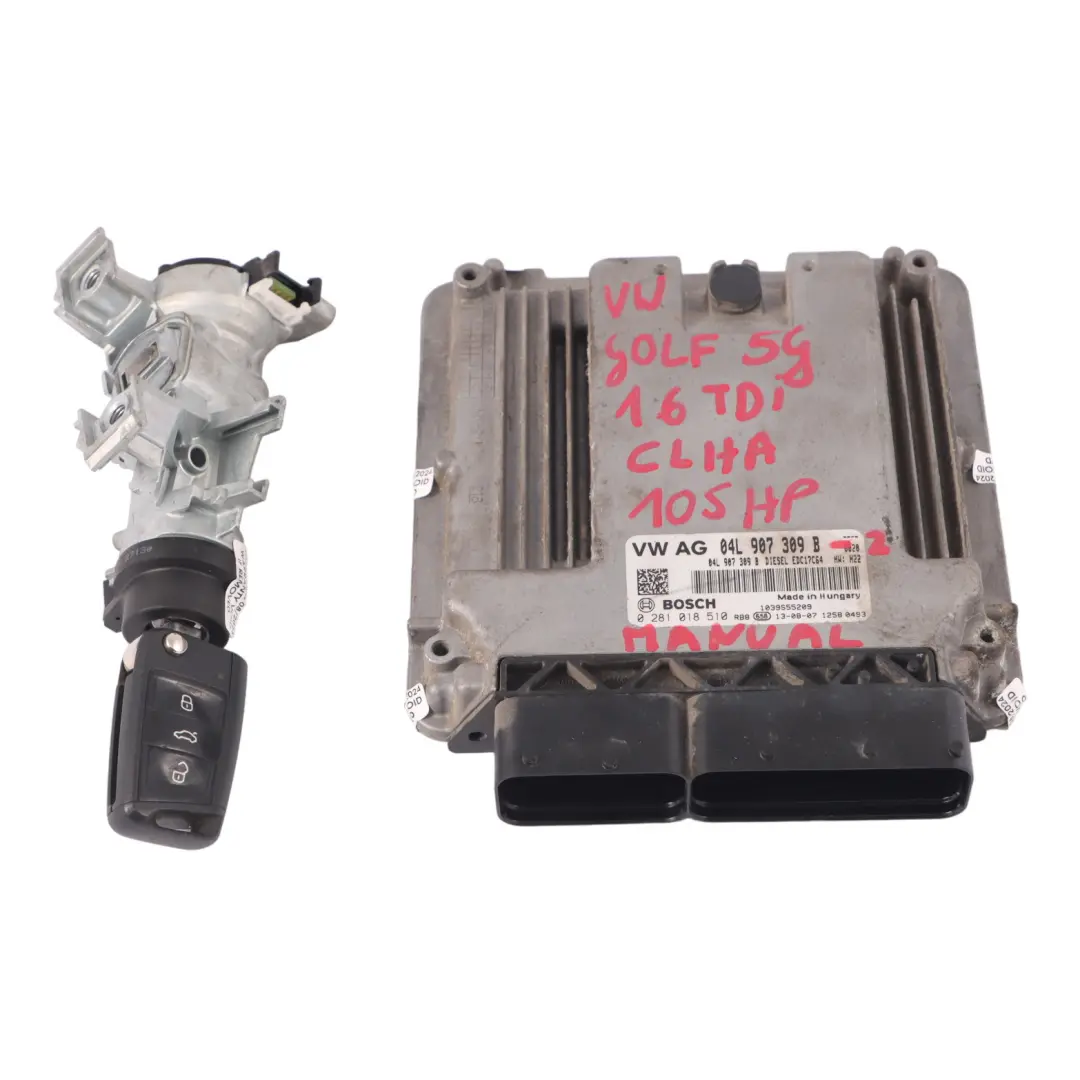 Volkswagen Golf 7 1.6 TDI CLHA 105HP Komputer Silnika ECU Zestaw - SKU 04L907309B-2 - Numer Części 04L907309B