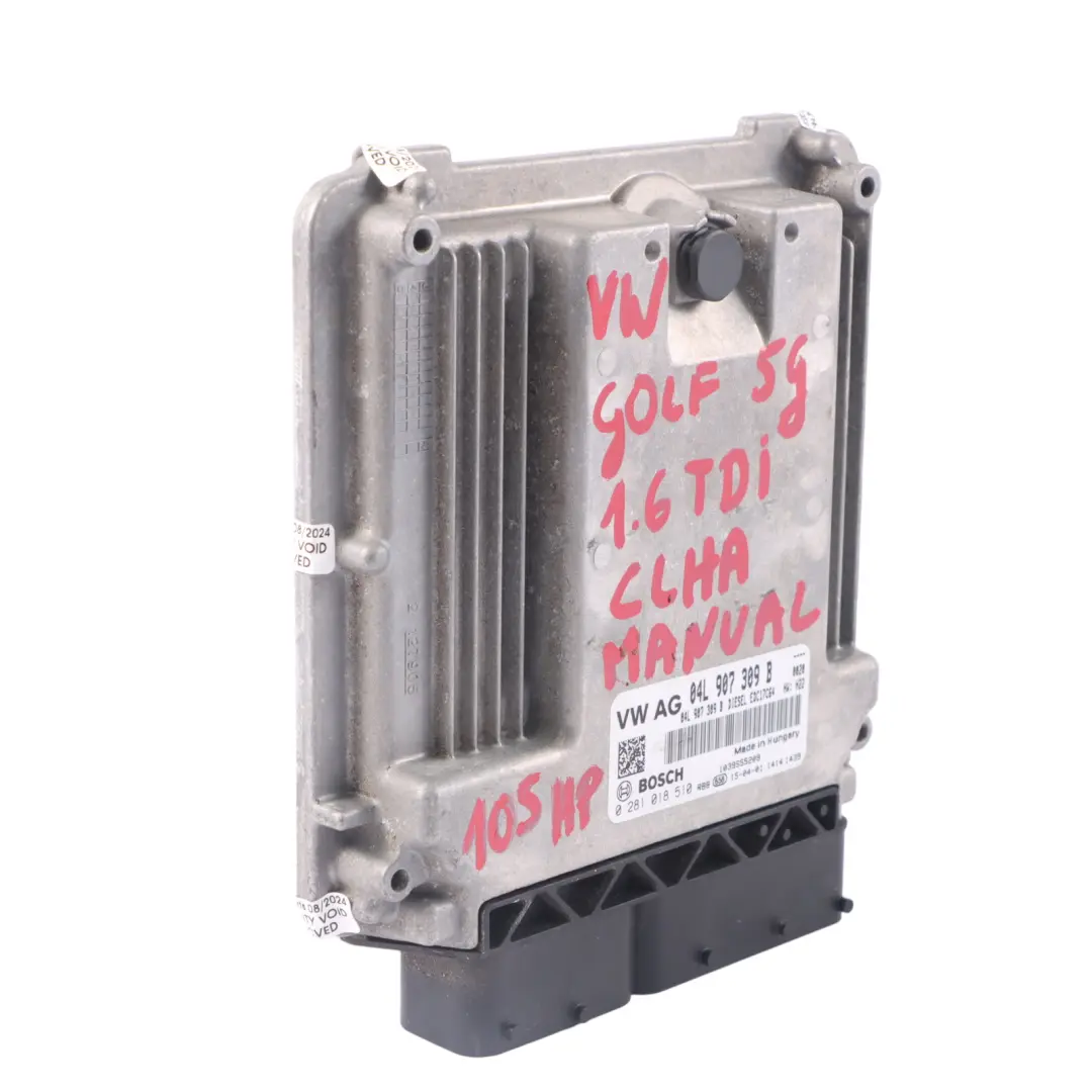 CLHA Engine Control Unit ECU Manual to Volkswagen Golf Mk7 1.6 TDI with Part number 04L907309B Volkswagen Golf Mk7 1.6 TDI CLHA Engine Control Unit ECU Manual - SKU 04L907309B - Part number 04L907309B