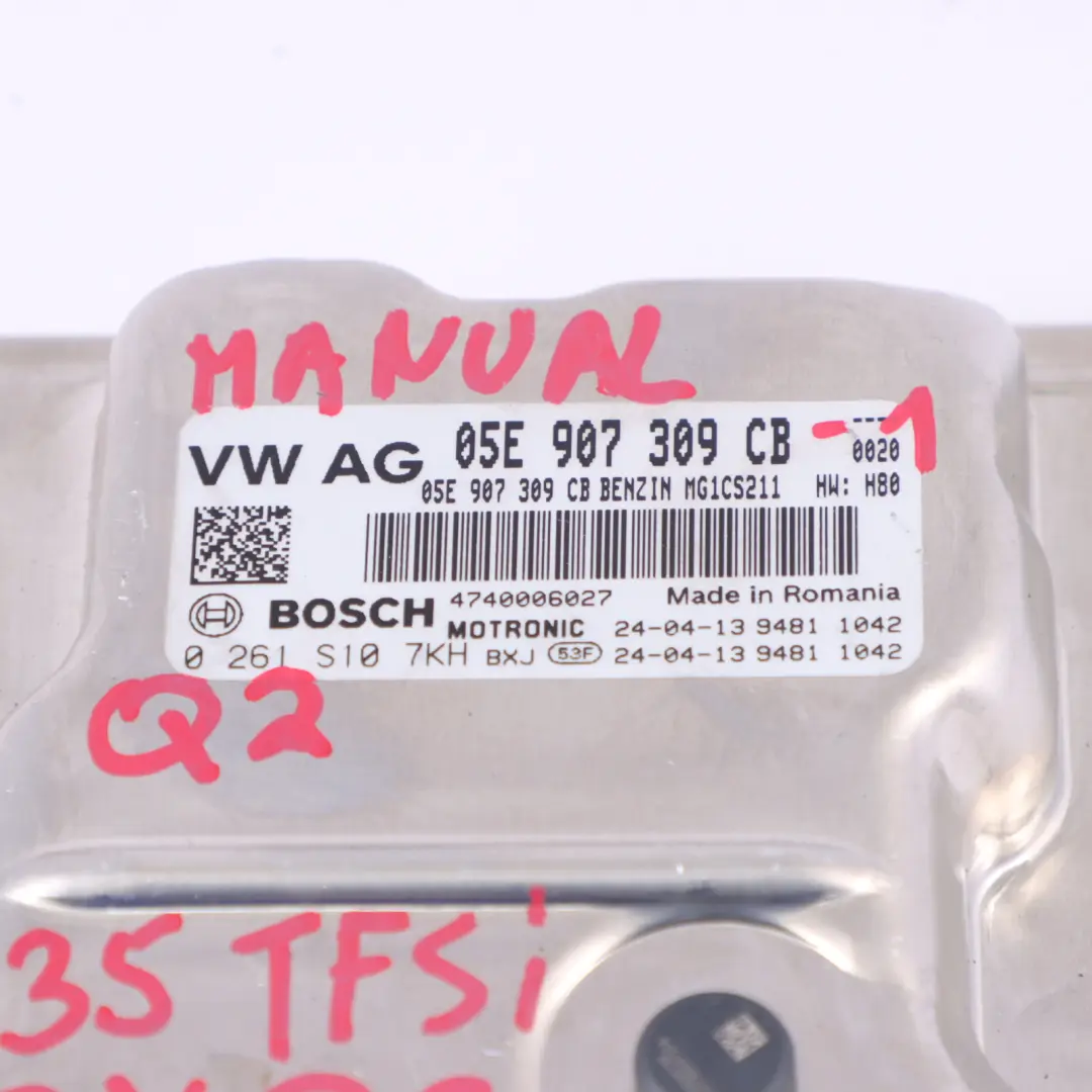 Audi Q2 GA 35 TFSI 1.5 DXDB Kit Motore Chiave Accensione Manuale - SKU 05E907309CB - Numero di parte 05E907309CB