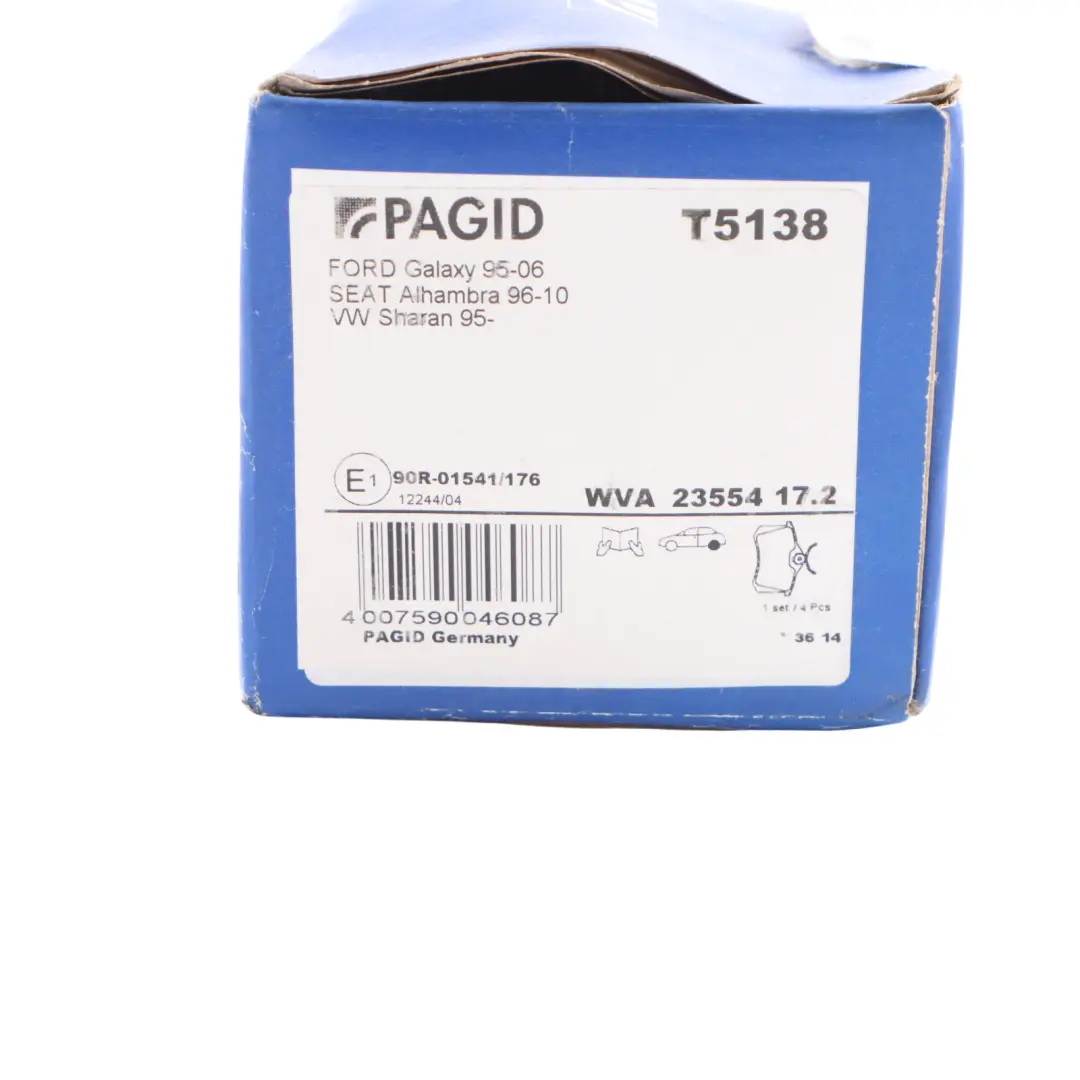 Pagid Rear Axle Brake Pads Set Kit Left Right N/O/S to with Part number 101440938 Pagid Rear Axle Brake Pads Set Kit Left Right N/O/S - SKU 101440938 - Part number 101440938