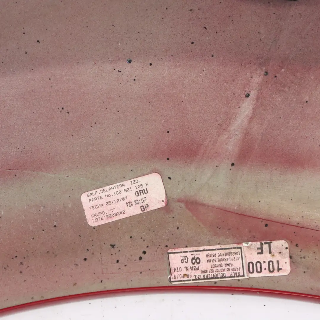 Volkswagen VW New Beetle Wing Panel Left N/S Side Fender Salsa Red - A3H - SKU 1C0821021-CAL - Part number 1C0821021