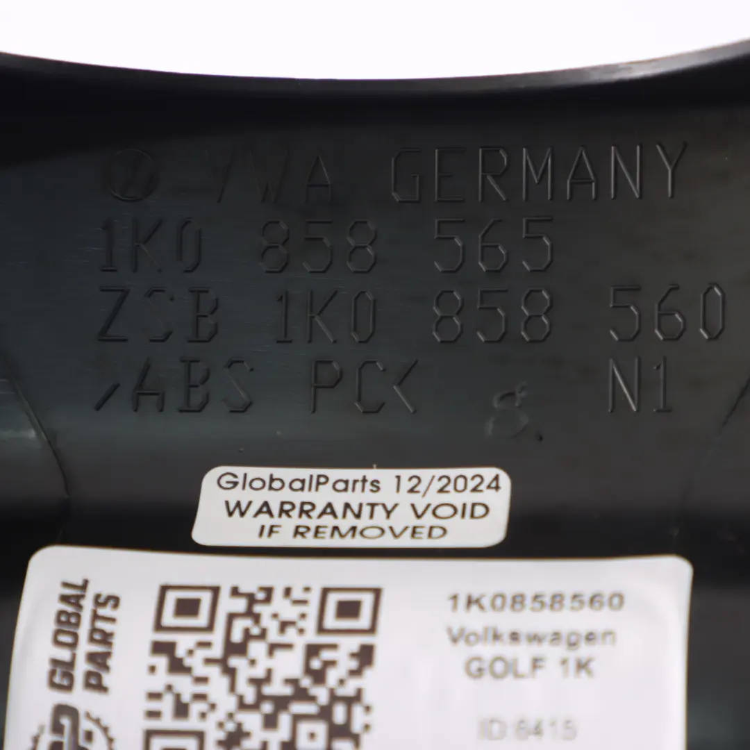 VW Golf V 5 1K Osłona Panel Górny Kolumny Kierownicy Kierowniczej - SKU 1K0858560 - Numer Części 1K0858560