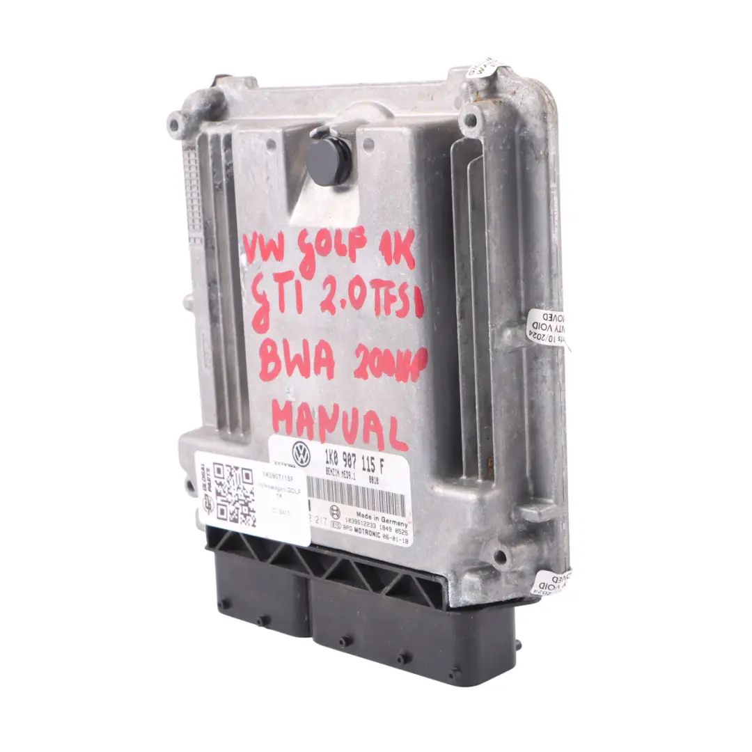 Mk5 1K GTI 2.0 TFSI BWA 200HP Motore ECU Manuale per Volkswagen Golf con numero di parte 1K0907115F Volkswagen Golf Mk5 1K GTI 2.0 TFSI BWA 200HP Motore ECU Manuale - SKU 1K0907115F - Numero di parte 1K0907115F