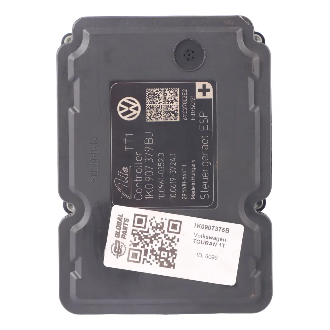 VW Touran 1T 1.4 TSI ABS Pump Modulator Control Hydraulic Unit - SKU 1K0907379BJ - Part number 1K0907375B