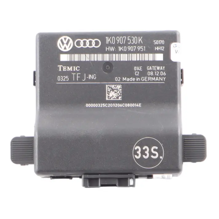 Central Gateway Control Unit Module Relay ECU to Audi A3 8P with Part number 1K0907530K Audi A3 8P Central Gateway Control Unit Module Relay ECU - SKU 1K0907530K - Part number 1K0907530K