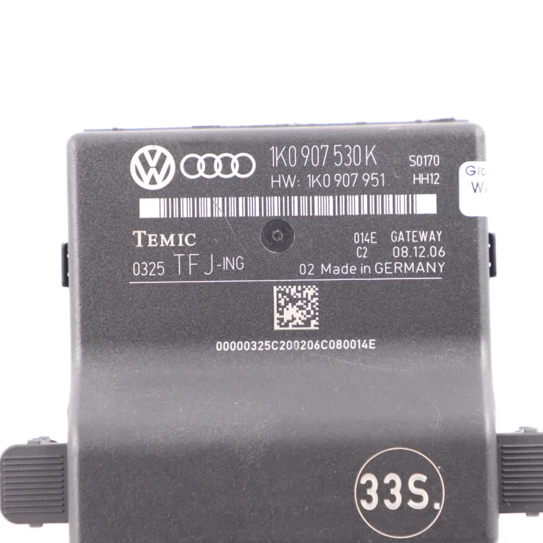 Audi A3 8P Passerelle Centrale Unité De Contrôle Module Relais 1K0907530D - SKU 1K0907530K - Numéro de pièce 1K0907530K