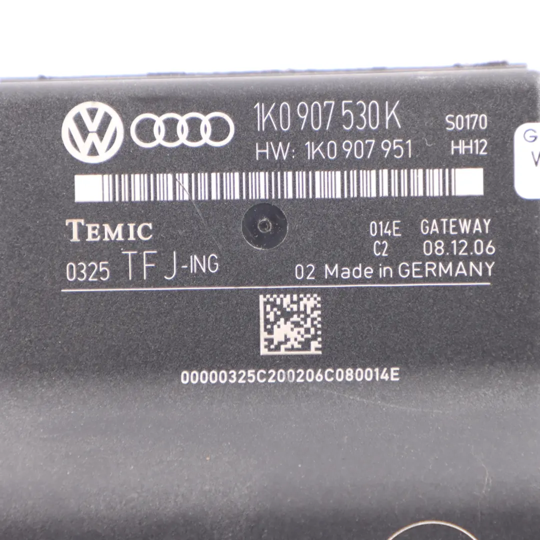 Unidad De Control De La Pasarela Central Módulo Relé ECU 1K0907530D para Audi A3 8P con número de pieza 1K0907530K Audi A3 8P Unidad De Control De La Pasarela Central Módulo Relé ECU 1K0907530D - SKU 1K0907530K - Número de pieza 1K0907530K