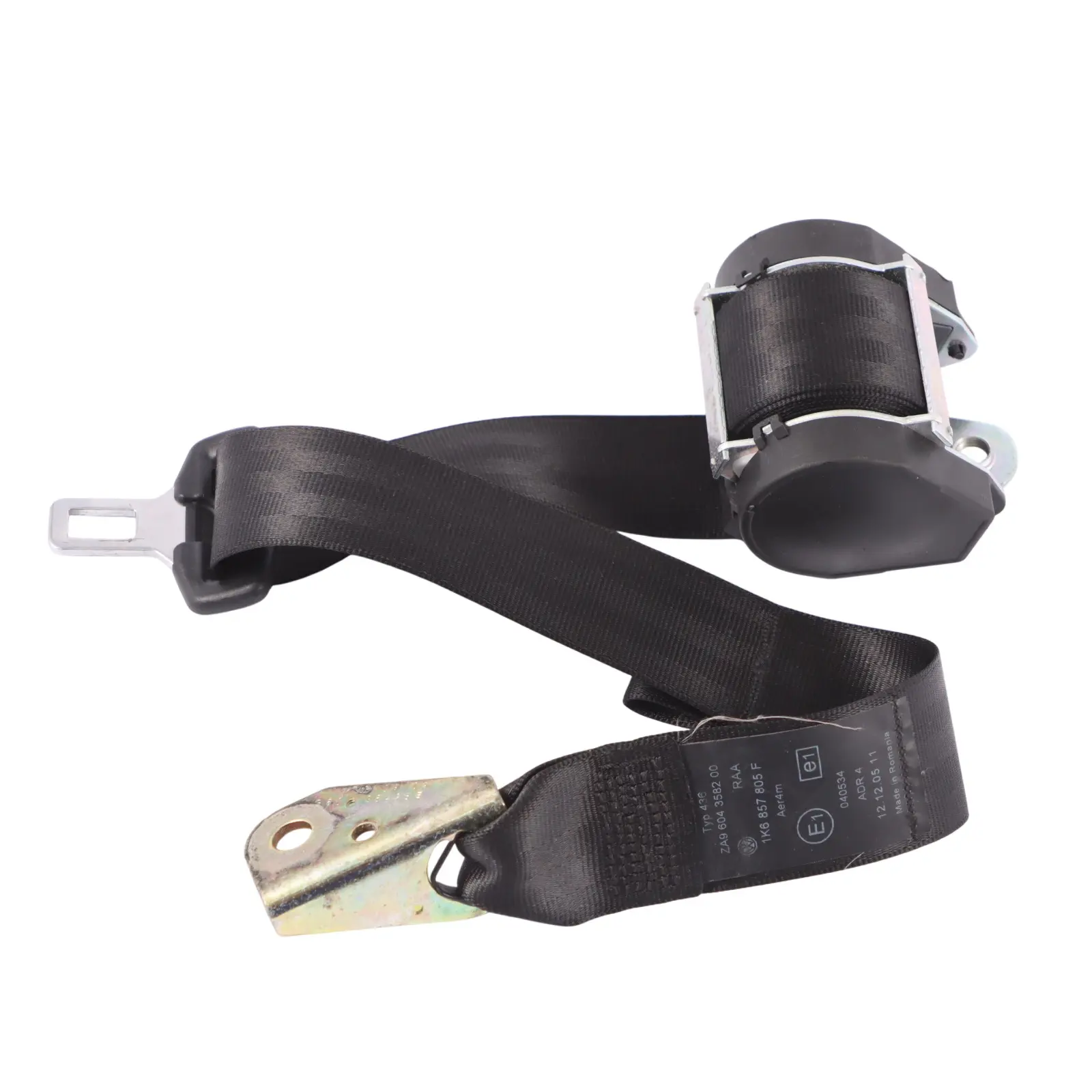 VW Golf V 5 1K Cinturón seguridad trasero izquierdo Cinturón negro 1K6857805F