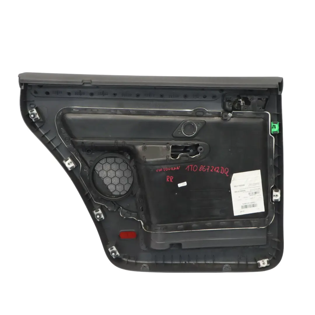 VW Volkswagen Touran 1T Tapa panel tarjeta puerta trasera derecha - SKU 1T0867212DQ - Número de pieza 1T0867212DQ