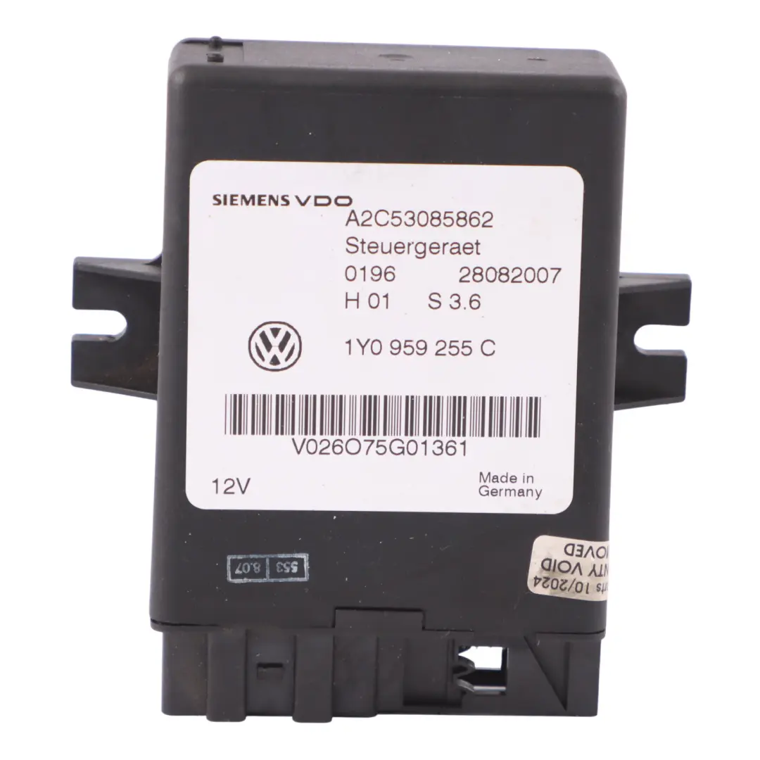 Roof Control Module Control Unit to Volkswagen New Beetle Convertible with Part number 1Y0959255C Volkswagen New Beetle Convertible Roof Control Module Control Unit - SKU 1Y0959255C - Part number 1Y0959255C