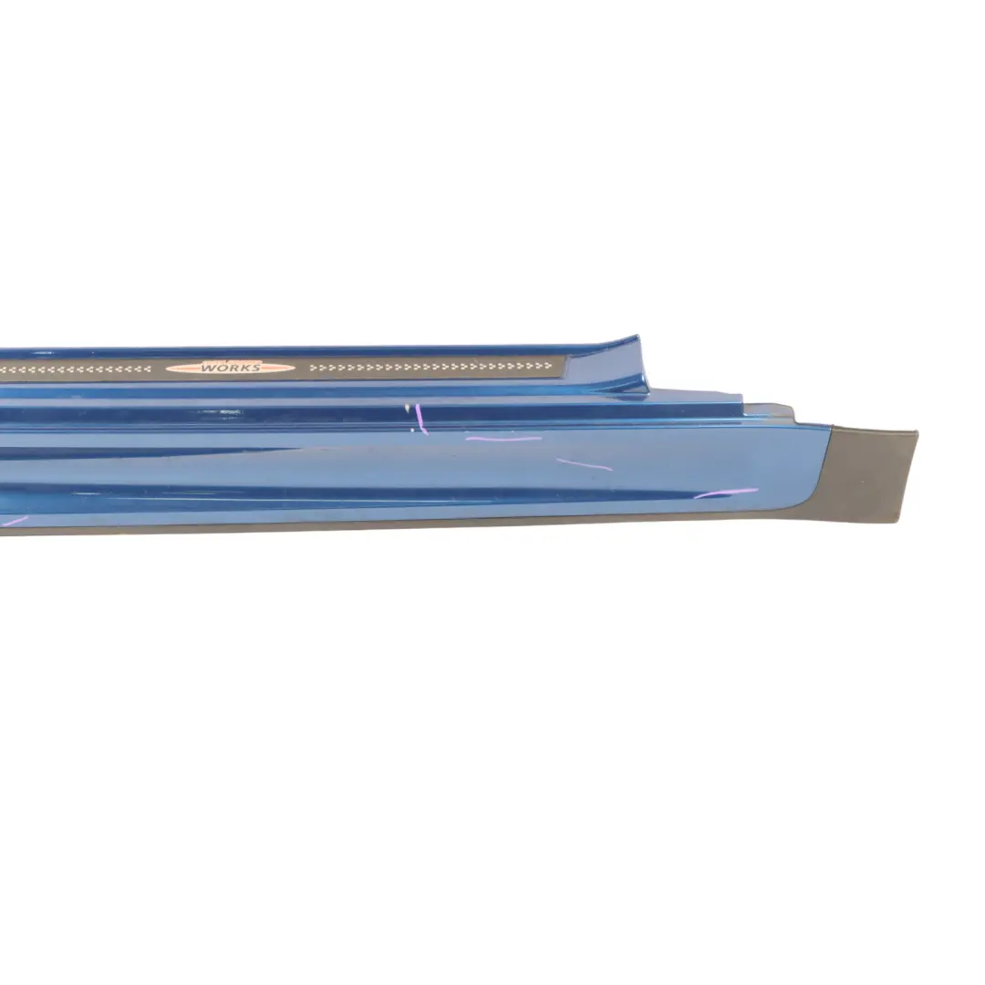 Right Door O/S Sill Skirt Side Lightning Blue - A63 to Mini Cooper R56 R57 JCW with Part number 2156418 Mini Cooper R56 R57 JCW Right Door O/S Sill Skirt Side Lightning Blue - A63 - SKU 2156418-LB - Part number 2156418