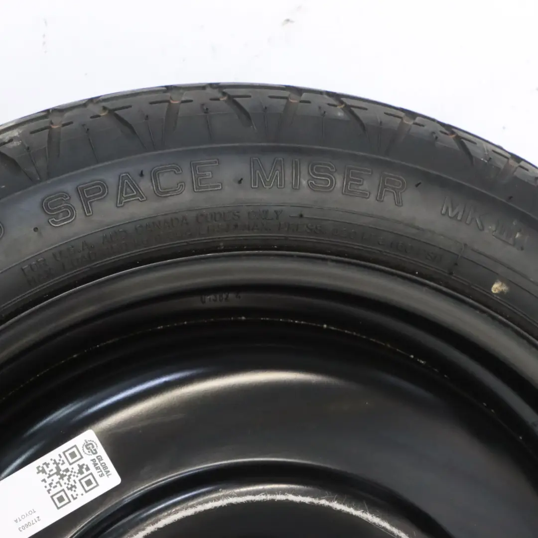 Toyota Avensis T27 Roue secours acier Pneumatique Dunlop 145/70 17" - SKU 2170603 - Numéro de pièce 2170603