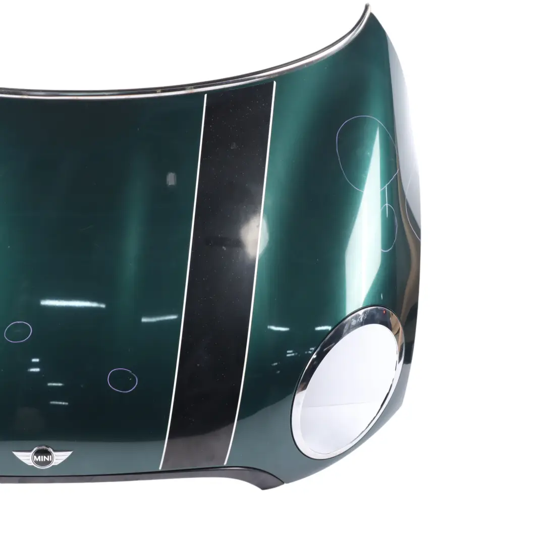 Hood Bonnet Engine Cover Panel British Racing Green Metallic - A67 to Mini R55 R56 with Part number 2754738 Mini R55 R56 Hood Bonnet Engine Cover Panel British Racing Green Metallic - A67 - SKU 2754738-BRG3 - Part number 2754738