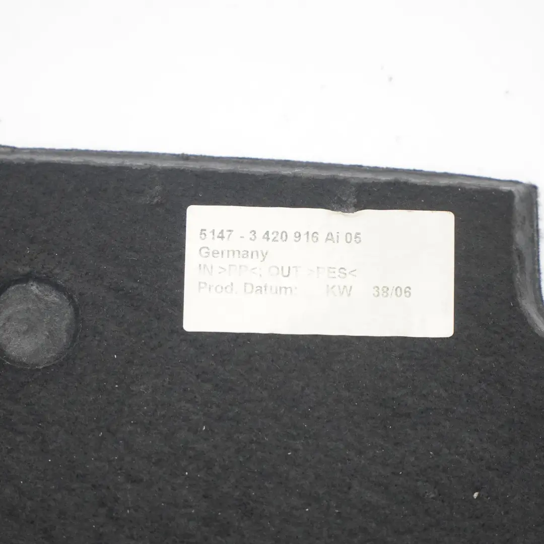 Tapis de sol pour coffre à bagages pour BMW Z4 E86 Coupe à propos du numéro de pièce 3420916 BMW Z4 E86 Coupe Tapis de sol pour coffre à bagages - SKU 3420916 - Numéro de pièce 3420916