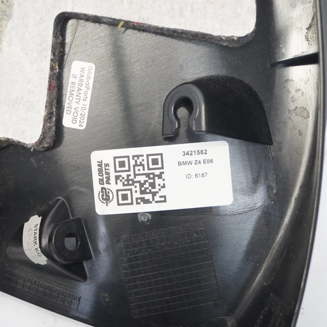 Couvercle Coffre Hayon Panneau Intérieur Droit Noir pour BMW Z4 E86 à propos du numéro de pièce 3421582 BMW Z4 E86 Couvercle Coffre Hayon Panneau Intérieur Droit Noir - SKU 3421582 - Numéro de pièce 3421582