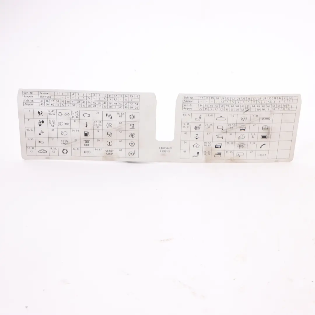 BMW X3 E83 LCI Caja De Fusibles Agrupación Mapa Localización - SKU 3428544 - Número de pieza 3428544