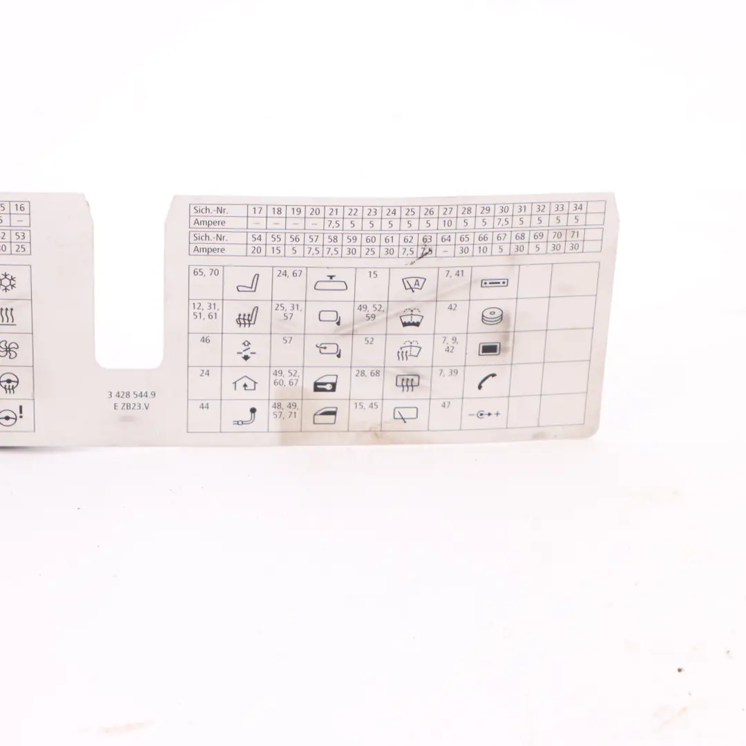 Schéma Regroupement Boîte Fusibles pour BMW X3 E83 LCI à propos du numéro de pièce 3428544 BMW X3 E83 LCI Schéma Regroupement Boîte Fusibles - SKU 3428544 - Numéro de pièce 3428544