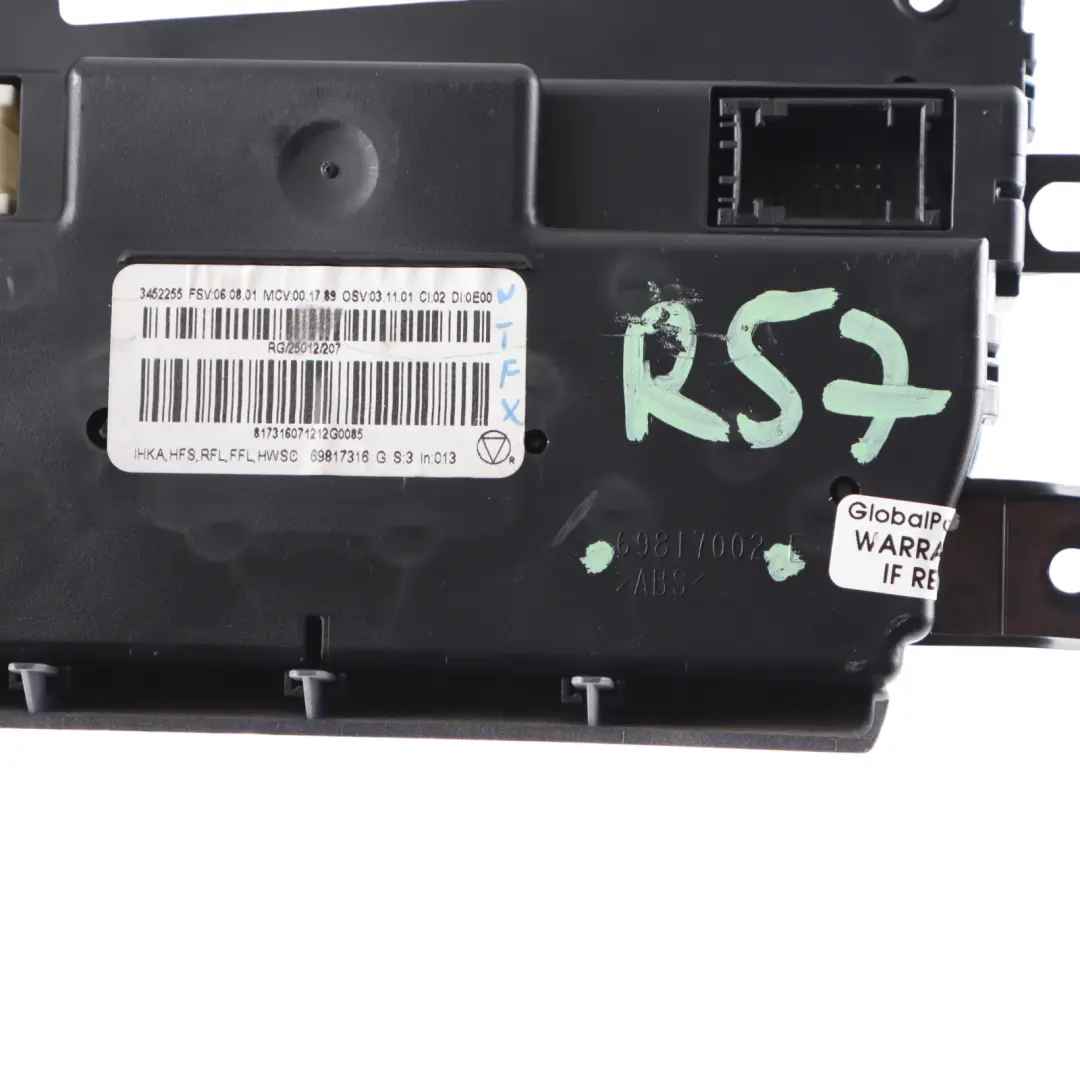 Conditioning Heater AUC Control Unit 69817002 to Mini R57 Cabrio Automatic Air with Part number 3455302 Mini R57 Cabrio Automatic Air Conditioning Heater AUC Control Unit 69817002 - SKU 3455302-1 - Part number 3455302