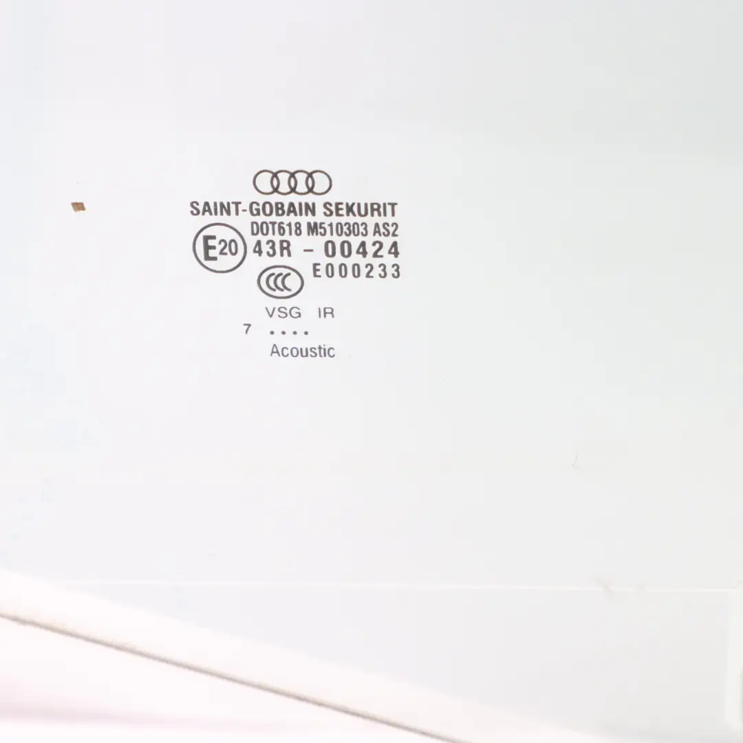 Audi A8 S8 Side Glass Double Window Rear Door Left N/S AS2 - SKU 4E0845025M - Part number 4E0845025M