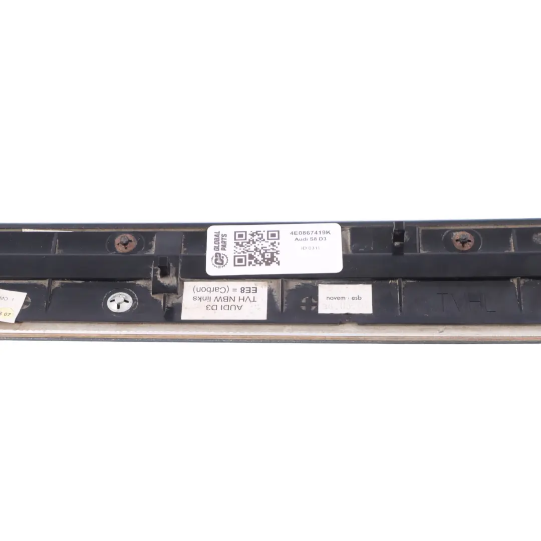 Audi A8 S8 D3 Panneau garniture porte arrière gauche en carbone - SKU 4E0867419K - Numéro de pièce 4E0867419K